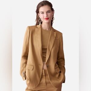J. CREW Alfie Blazer Gramercy Twill Light Cappuccino Tan 2 Jacket Work Preppy